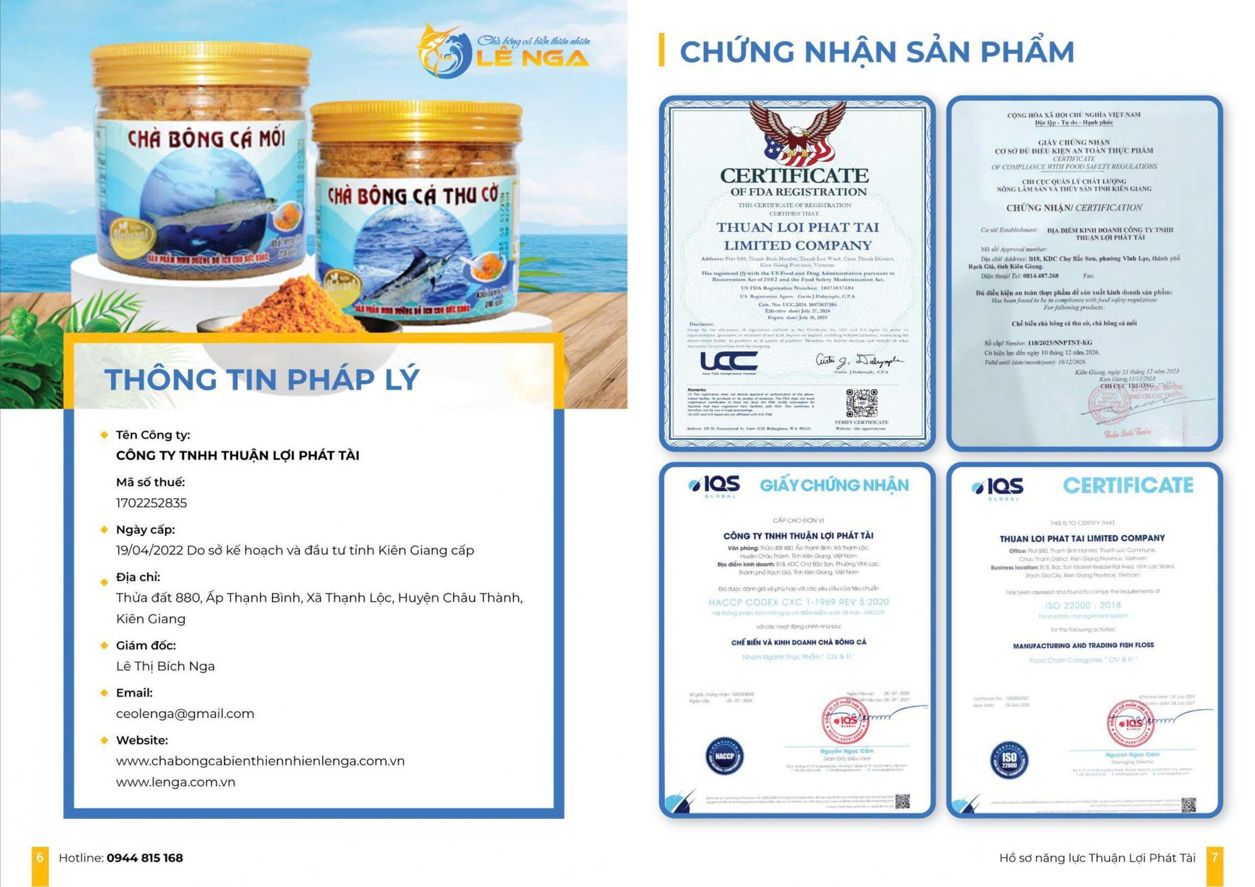 Thông tin pháp lý & Chứng nhận sản phẩm